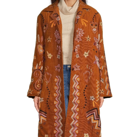 Talisman Woodstock Embroidered Corduroy Coat SZ M NEW - Picture 12 of 13